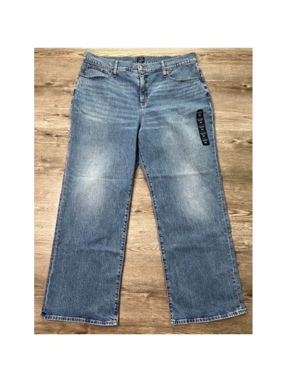 J Crew‎ Wide Leg Jeans Womens Plus 35 Full Length All Day Stretch NWT